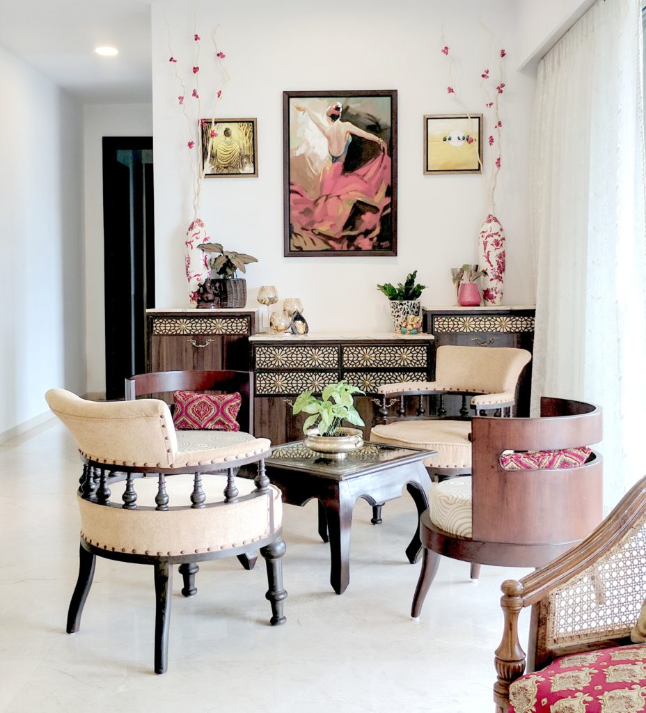 Red and Cream Living Room Reveal • One Brick At A Time