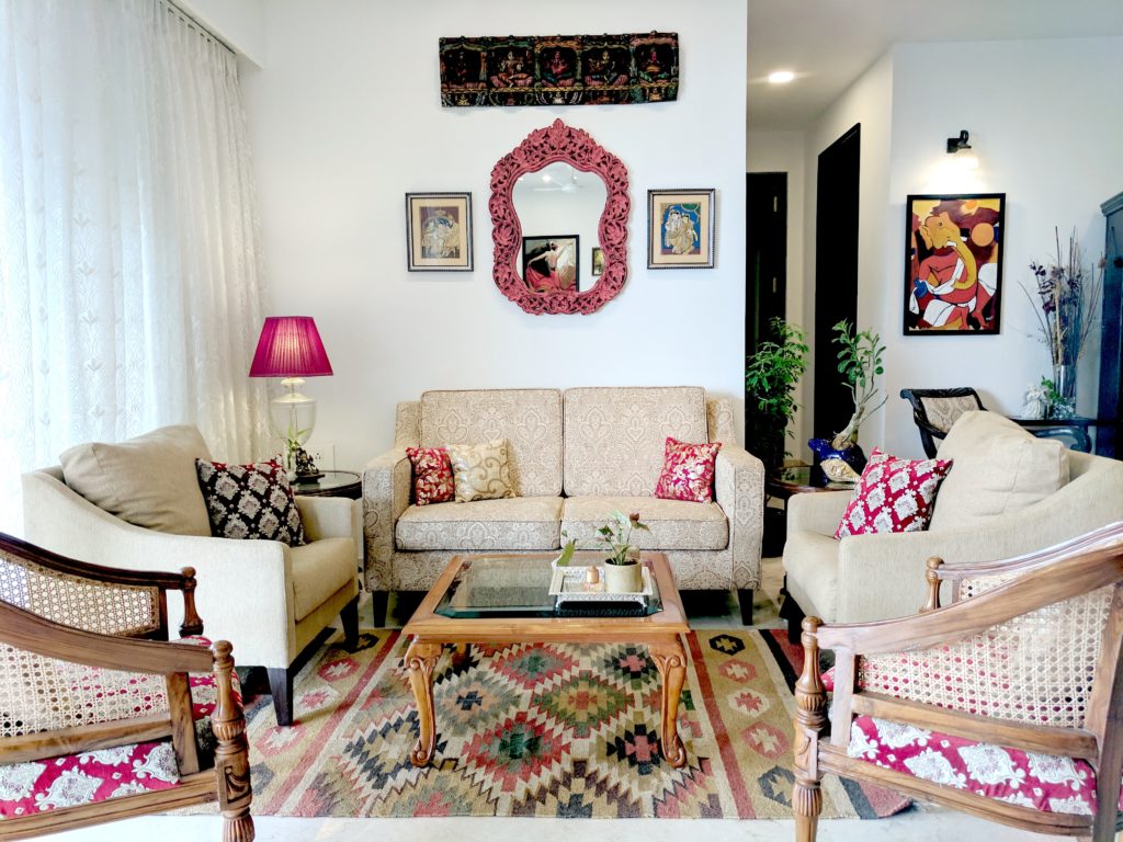 Red And Cream Living Room Reveal One