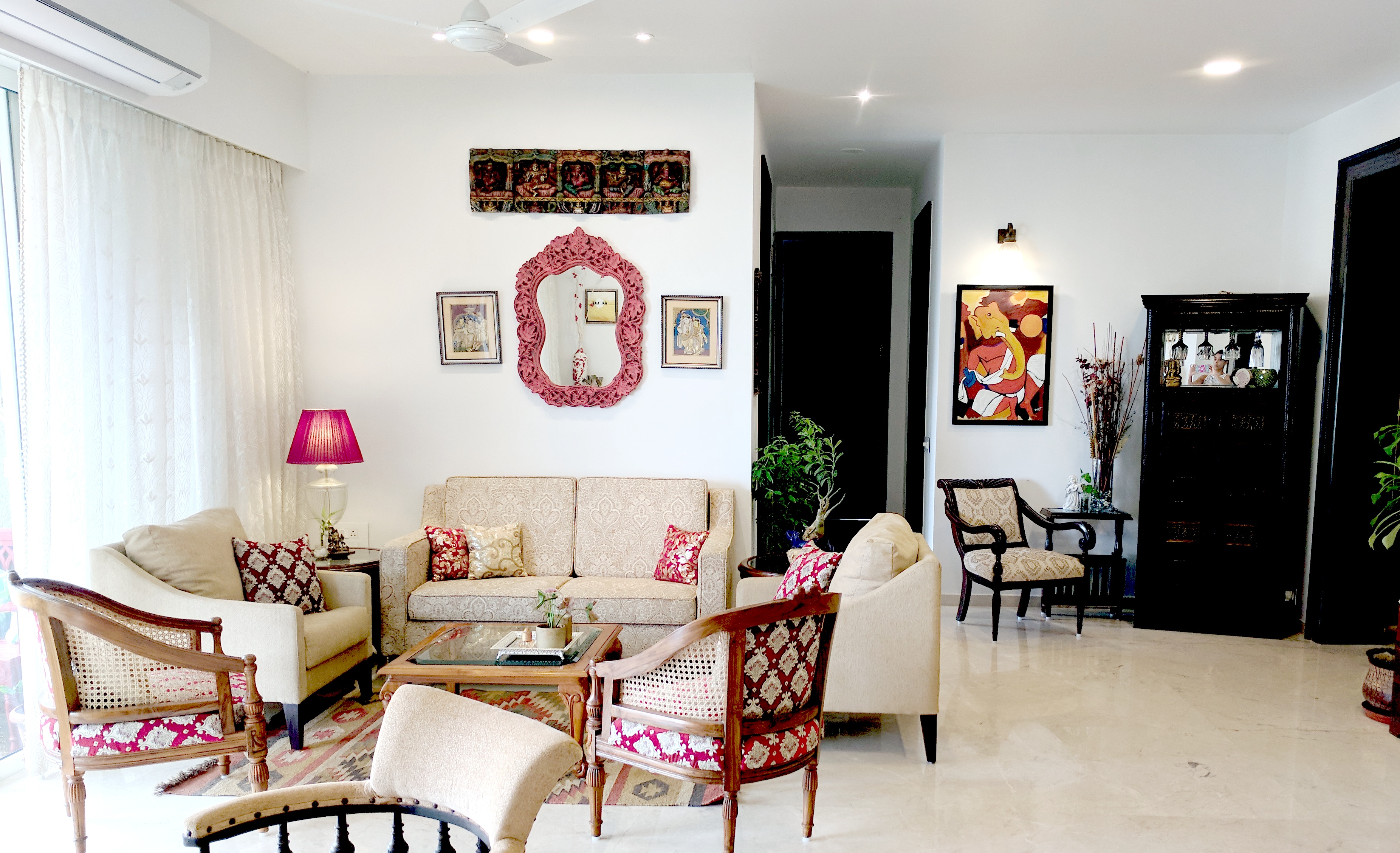 Red and Cream Living Room (6) • One Brick At A Time