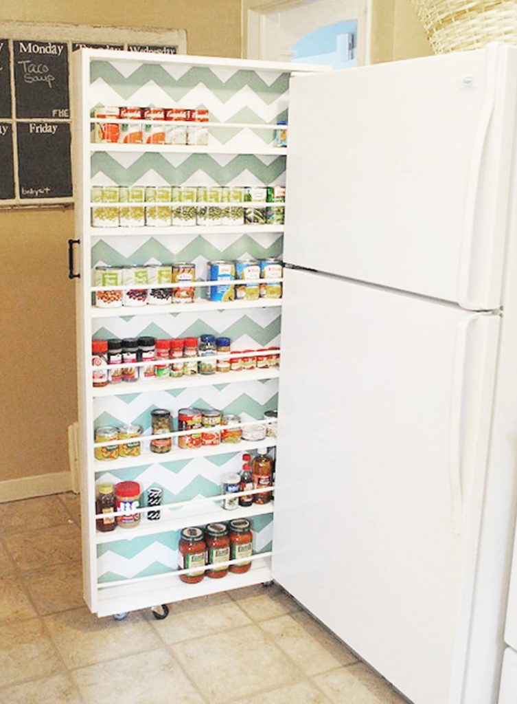 11 Ways To Make Big Space in Your Small Kitchen - Beside Fridge