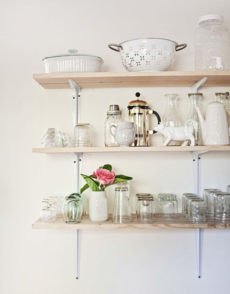 11 Ways To Make Big Space in Your Small Kitchen - Shelves on the Wall