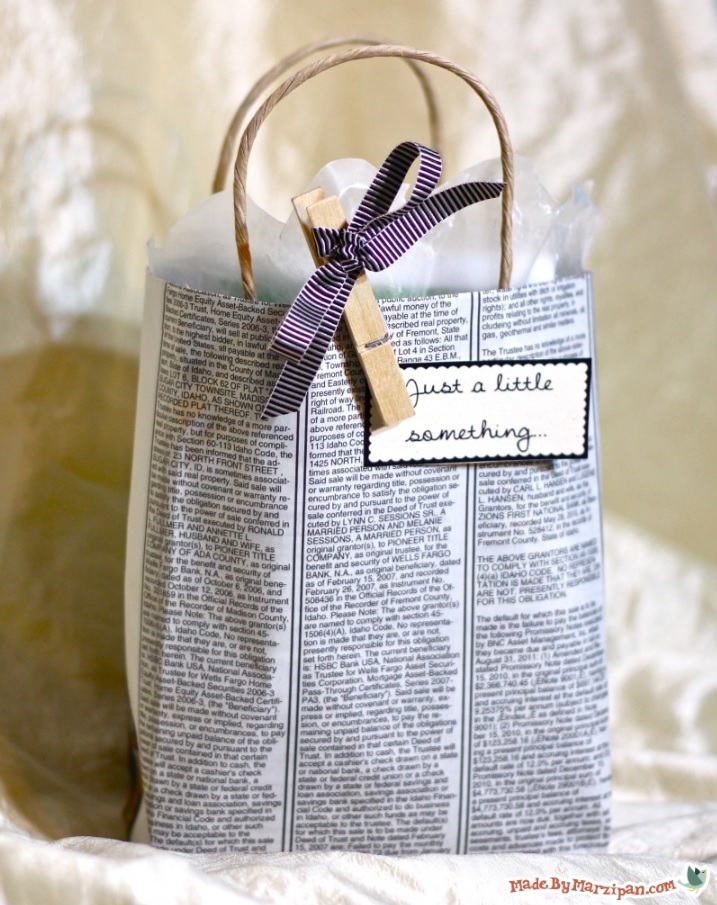 25 Newspaper Gift Wrapping Ideas • One Brick At A Time