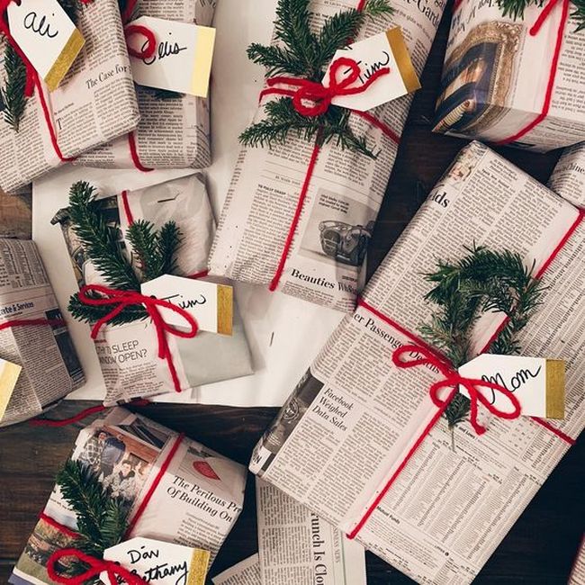 25 Newspaper Gift Wrapping Ideas • One Brick At A Time