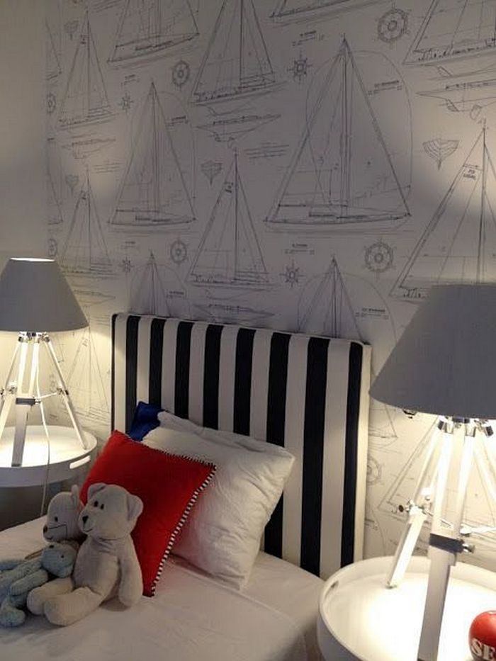 Black and white clearance striped headboard