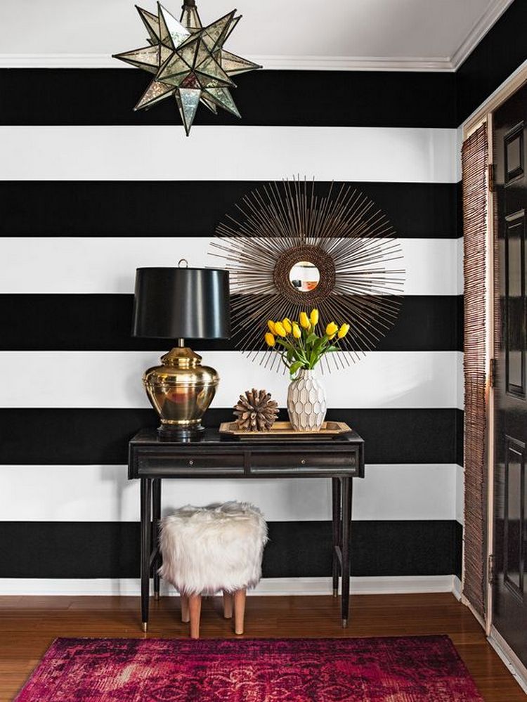 How To Decorate With Black And White Stripes • One Brick At A Time