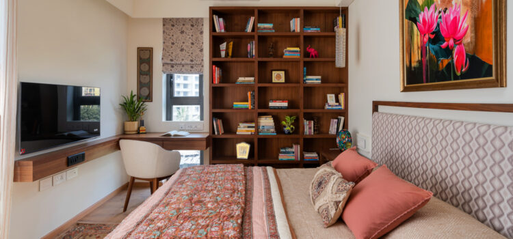 Master Bedroom of Bhargavi - study unit with bookshelves